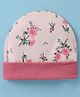 Ben Benny Interlock 100% Cotton Knit Floral Printed Round Cap - Pink