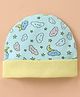 Ben Benny Interlock 100% Cotton Knit Cloud Printed Round Cap - Blue