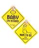 Babyhug Mom To Be On Board And Baby On Board Car Safety Sign With Suction Cup Pack Of 2 - Yellow