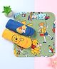 Babyhug Knit Interlock Wash Cloth with Winnie The Pooh Graphic Design Pack of 3 L 28 x B 28 cm-Multicolor