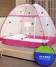 Classic Mosquito Net for Double Bed Heart Design King Size Foldable Premium Machardani - Pink