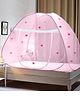 Evafly Mosquito Net for Single Bed Heart Design Foldable Machardani - Full Pink