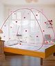 Evafly Mosquito Net for Single Bed Heart Design Foldable Machardani - Red