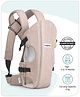 Babyhug Travel Nest Baby Carrier - 100% Polyester, 3 Carrying Positions (Inward Facing, Outward Facing, Back Carrying), Adjustable Straps, Lightweight Free Size (3.5-9kg, 3-12 Months), Hand Washable - Beige