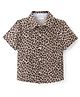 CrayonFlakes Rayon Half Sleeves Animal Printed Shirt - Brown
