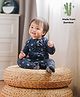 THE PLUSH CLUB Bamboo Full Sleeves Space Rocket Printed Romper - Blue