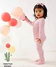 THE PLUSH CLUB Bamboo Full Sleeves Solid Pink Printed Romper - Pink