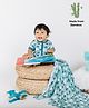 THE PLUSH CLUB Bamboo Half Sleeves Aeroplane Jet Printed Romper - Blue
