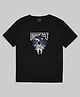CAVIO Cotton Lycra Half Sleeves Astronaut Printed Tee - Black