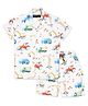 CAVIO Cotton Half Sleeves Vehicles Printed Shirt With Coordinating Shorts Set - White