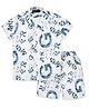 CAVIO Cotton Half Sleeves Alphabets Printed Shirt With Coordinating Shorts Set - White