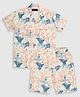 CAVIO Cotton Half Sleeves Abstract Printed Shirt & Shorts Set - Pink