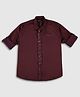 CAVIO Full Sleeves Typography Printed Shirt With Tie - Violet