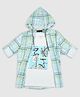 CAVIO Cotton Full Sleeves Checked Hooded Shirt With Tee - Sky Blue