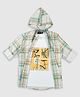 CAVIO Cotton Full Sleeves Checked Hooded Shirt With Tee - Lemon