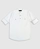 CAVIO Cotton Full Sleeves Solid Kurta Style Shirt- White