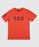 CAVIO Cotton Half Sleeves You Were Born To Stand Out Text Printed Tee - Rust