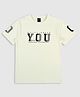 CAVIO Half Sleeves You Were Born To Stand Out Text Printed Tee - White