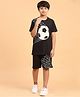Ninos Dreams Cotton Jersey Half Sleeves Footballer Printed Co Ord Set  - Black