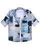CAVIO Cotton Full Sleeves Abstract Printed Shirt With Tee - Blue