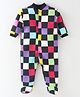 Kidi Wav Cotton Full Sleeves Chessboard Checked Romper - Multi Colour