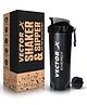 Vector X Gym Energy Plastic Shaker Bottle, Leakproof Guarantee Sipper Bottle Ideal for Protein, Preworkout and Bcaas, BPA-Free Material (Black, 600 Milliliters) (Black)