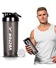 Vector X Nitro Shaker Bottle For Protein Shake With Material Grade 0.5 Non Toxic Shaker for Cycling/Gym/Excercise Outdoor (Black) 600 ml