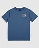 CAVIO Half Sleeves Placement Ship & Text Printed Tee - Blue