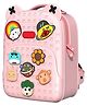 AKN TOYS Backpack Kawaii Pinky Pink Backpack With DIY Pattern Patch Adjustable Straps Bag Premium Modern Design Bags -  14 Inch