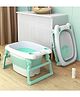 StarAndDaisy Vertical Collapsible Tub with Bath Stool, Cushion, Jumbo Size (Mint Green)