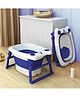 StarAndDaisy Vertical Collapsible Tub with Bath Stool, Cushion, Jumbo Size (Royal Blue)