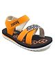 Beanz Abstract  Designed Velcro Closure Sandals -  Black & Orange