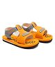 Beanz Brand Name  Detailed Velcro Closure Sandals - Orange & Grey