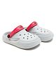 Beanz Perforated Clogs - Light Grey & Red