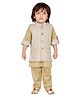 BADBOYS Full Sleeves Solid Kurta & Pajama With Nehru Jacket Set - Mustard