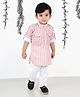 BAD BOYS Full Sleeves Ethnic Design Kurta With Pajama Set - Peach