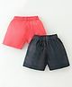 Rikidoos Pack Of 2 Checked & Solid Boxers - Red & Green