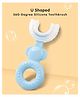 Joy Buzz Soft Baby U Shaped Toothbrush for Kids, BPA Free Baby Training Toothbrush Set with Soft Bristles & Easy Grip, Baby Kids Toothbrush, Infant Baby Brush Toothbrush Set (Blue)