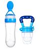 Joy Buzz Baby Squeezy Silicone Spoon Food Feeder and Fruit Feeder Pacifier Combo Of 2 - Blue