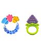 Joy Buzz Baby Silicone Rattle & Fruit Teether Pack Of 2 - Blue
