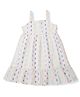 GINI & JONY Sleeveless Checked Detailed Embroidered Dots Dress - White