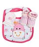 Babies Bloom Gift Set Cartoon Design Set of 3 - Pink White