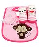 Babies Bloom Gift Set Monkey Design Set of 3 - Pink