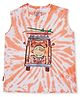 GINI & JONY Cotton Sleeveless Vehicle Printed Tie Dye Tee - Orange