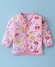 Child World Interlock  Full Sleeves Front Open Jhabla Elephant Print - Pink