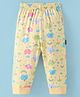 Child World Interlock Knit Full Length Lounge Pants With Elephant Print -Golden