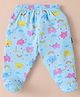 Child World Interlock Knit Bootie Legging with Elephant Print - Sky Blue
