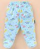 Child World Interlock Knit Footed Bootie Leggings With Dinosaur Print - Sky Blue