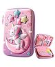 Flaze Magical Time Unicorn 3D Premium Design Multi-function Pencil Pouch With Stylish Zipper Closure Pouch Waterproof Hardtop Fabric Adorable Student Stationery Handheld Storage Case Bag EVA Material Pencil Box Pouch Multicolor