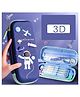 Flaze Space And Astronaut Theme 3D Premium Design Multi-function Pencil Pouch With Stylish Zipper Closure Pouch Waterproof Hardtop Fabric Adorable Student Stationery Handheld Storage Case Bag EVA Material Pencil Box Pouch Multicolor